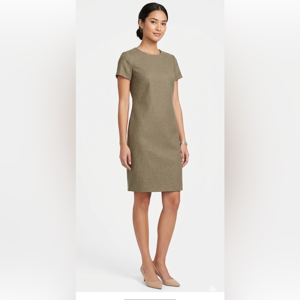 NWT Banana Republic Camel Tan Metallic Shimmer Shift Dress Sz XS